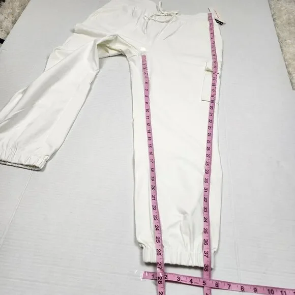 Nanette Lepore Play Ivory Cargo Joggers L NWT Soft Traveler Track Pants Neutral - Picture 8 of 15